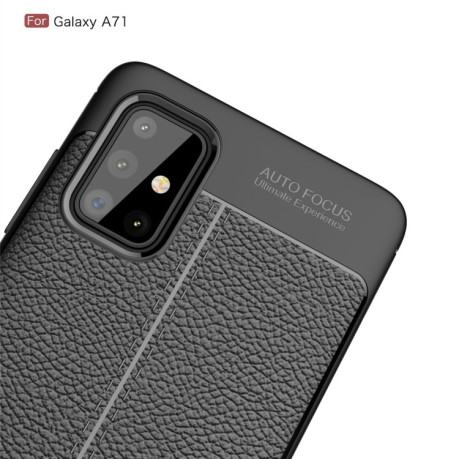 Ударозахисний чохол Litchi Texture Samsung Galaxy A71 / А715 - чорний