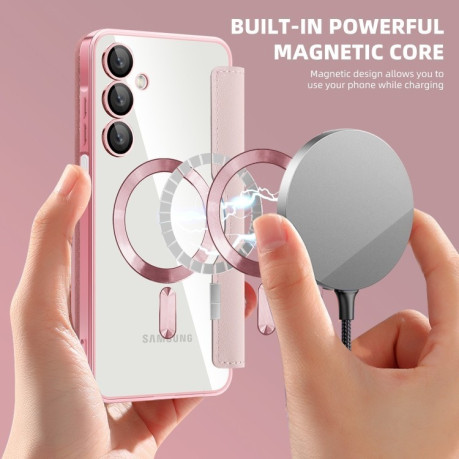 Чохол-книжка Shield MagSafe RFID Anti-theft Leather  для Samsung Galaxy A16 5G - рожевий