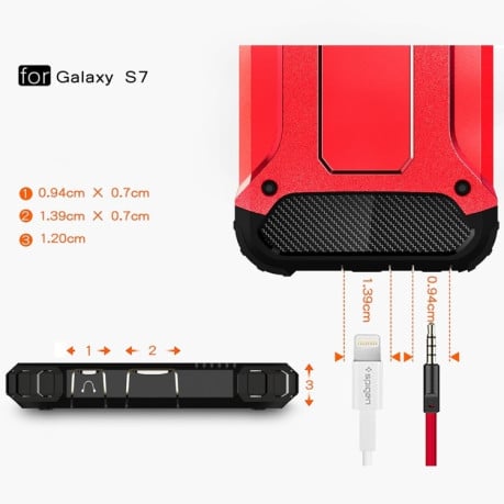 Протиударний чохол Rugged Armor на Galaxy S7/G930 - червоний