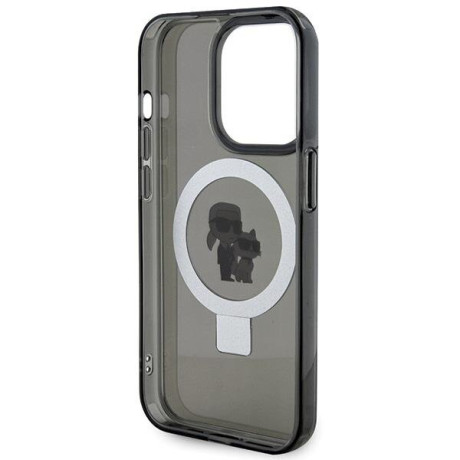 Оригінальний чохол Karl Lagerfeld Ring Stand Karl Choupette MagSafe для iPhone 15 Pro Max - black(KLHMP15XHMRSKCK)