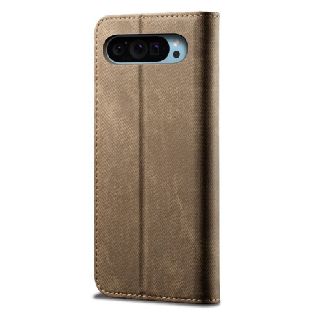Чехол книжка Denim Texture Casual Style на Google Pixel 9 / 9 Pro - хаки