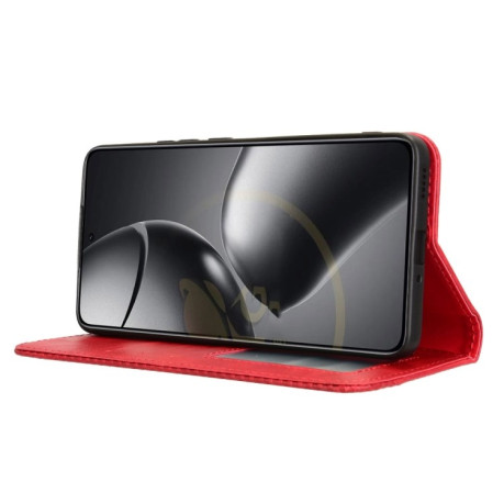 Чохол-книжка Magnetic Buckle Retro Crazy Horse Texture на Xiaomi 14T Pro - червоний