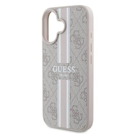 Оригинальный чехол Guess 4G Printed Stripes MagSafe на iPhone 16 Plus - Pink