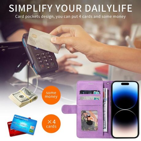 Чохол-книжка Dual-color 9 Card Slots Zipper Wallet Leather на Motorola Edge 70 Pro 5G — фіолетовий