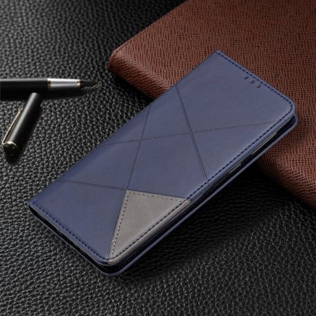 Чохол-книга Rhombus Texture на Samsung Galaxy A21- синій