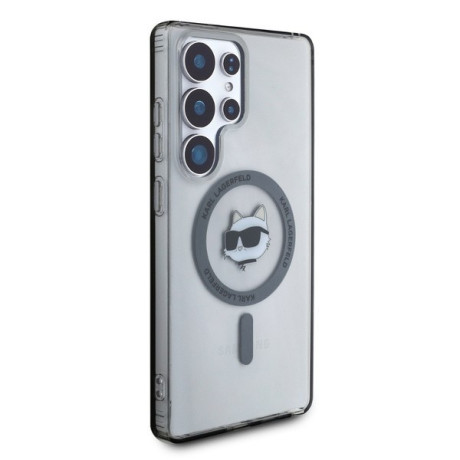 Оригинальный чехол Karl Lagerfeld Button Choupette Head Printed Logo MagSafe для Samsung Galaxy S25 Ultra - Black