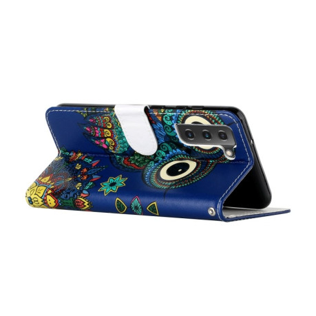 Чохол-книжка Oil Embossed Pattern для Samsung Galaxy S22 5G - Blue Owl