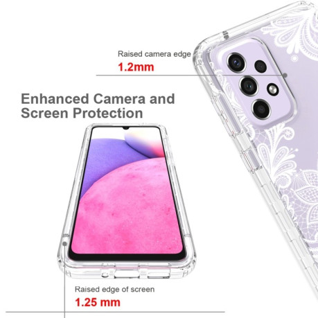 Противоударный чехол Transparent Painted для Samsung Galaxy A33 5G - White Flower