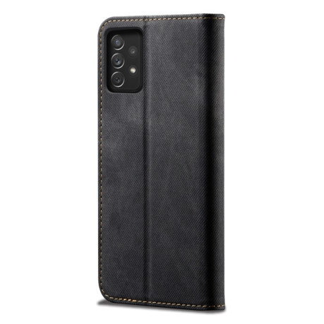 Чехол книжка Denim Texture Casual Style на Samsung Galaxy A73 5G - черный