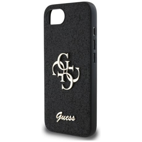 Оригінальний чохол Guess Big Metal Logo Fixed Glitter для iPhone 16e - black