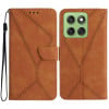 Чохол-книжка Stitching Embossed Leather на Motorola Edge 60 - коричневий