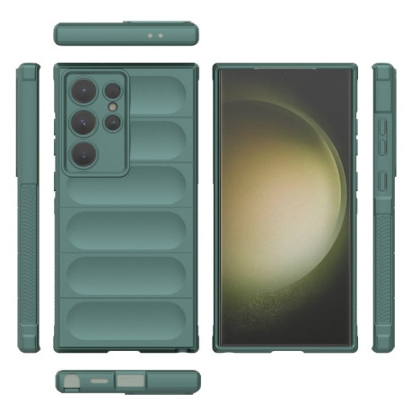 Силиконовый чехол Magic Flannel для Samsung Galaxy S24 Ultra 5G - зеленый