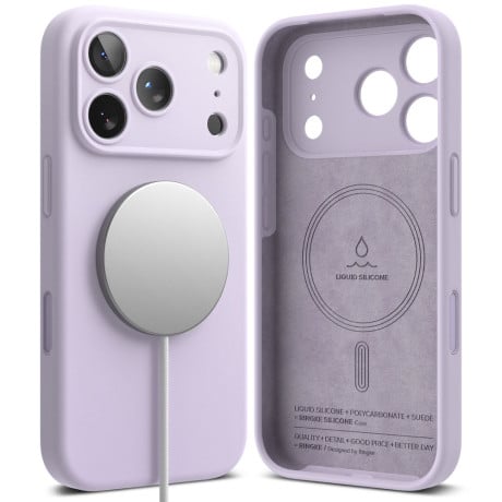 Оригинальный силиконовый чехол Ringke Silicone Magnetic с MagSafe на iPhone 17 Pro - Purple