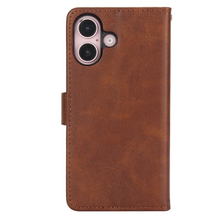 Чохол-книжка Calf Texture 2 in 1 Detachable Magnetic на iPhone 16 - коричневий