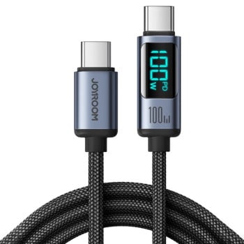 КабельJOYROOM S-CC100A16 100W USB-C / Type-C to USB-C / Type-C Digital Display Fast Charging Data Cable, Length:1.2m - черный