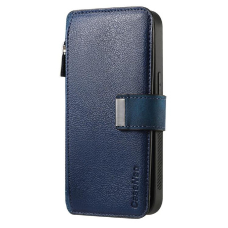 Чехол-книжка CaseNeo MagSafe RFID Anti-theft Zipper Wallet Retro Leather для Realme GT 7 Pro - синий