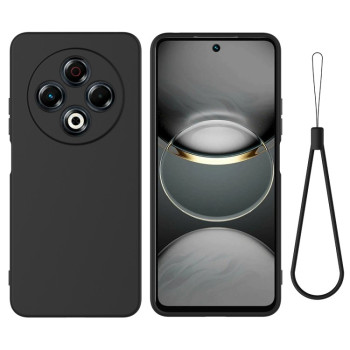 Силиконовый чехол Solid Color Liquid Silicone на Tecno Spark 30 4G — чёрный