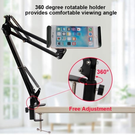 Универсальный держатель Universal 360 Degree Rotating Flexible Long Arm Lazy Phone Tablet Pad Holder - черный