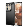Протиударний чохол Brushed Texture Carbon Fiber на Motorola Edge 50 Ultra - чорний