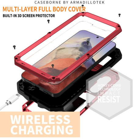 Противоударный чехол R-JUST Sliding для Samsung Galaxy S25 5G - красный