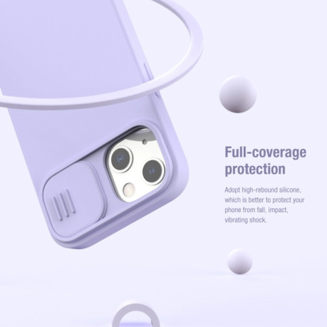 Силиконовый чехол NILLKIN CamShield для для iPhone 14/13 - синий