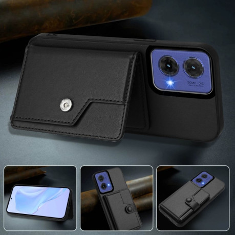 Ударозащитный чехол EU Version Button Card Bag RFID Anti-theft для Motorola Moto G85 - черный