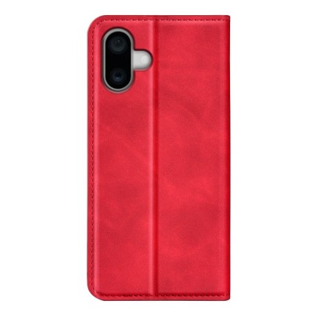 Чехол-книжка Retro Skin Feel Business Magnetic на iPhone 16 - красный