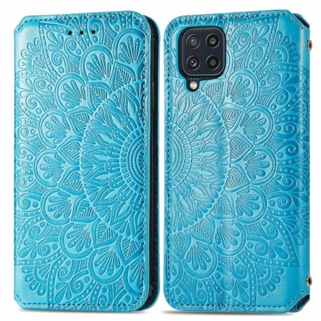 Чехол-книжка Blooming Mandala для Samsung Galaxy M32/A22 4G - синий