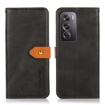 Чехол-книжка KHAZNEH Dual-color Cowhide для OPPO Reno 12 Pro 5G Global - черный