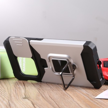 Противоударный чехол Sliding Camera Design для OnePlus 10 Pro - серебристый