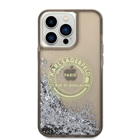 Оригинальный чехол Karl Lagerfeld Liquid Glitter RSG для iPhone 14 Pro Max - black