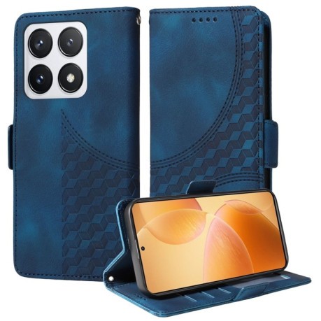 Чохол-книжка Embossed Rhombus Starry Leather для Xiaomi 14T Pro - синій