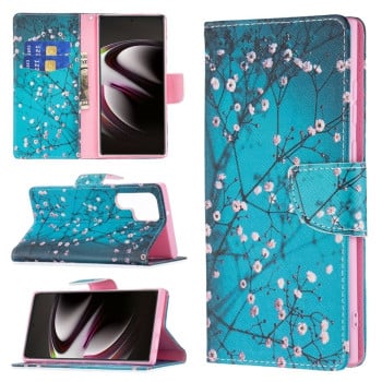 Чохол-книжка Colored Drawing Series Samsung Galaxy S22 Ultra 5G - Plum Blossom
