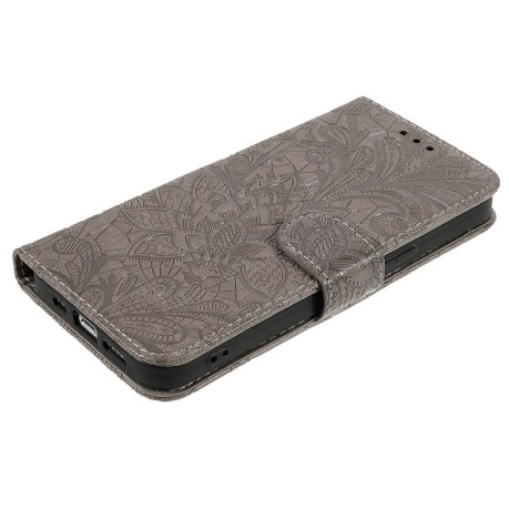 Чохол-книжка Lace Flower для Realme 14 Pro+ - сірий
