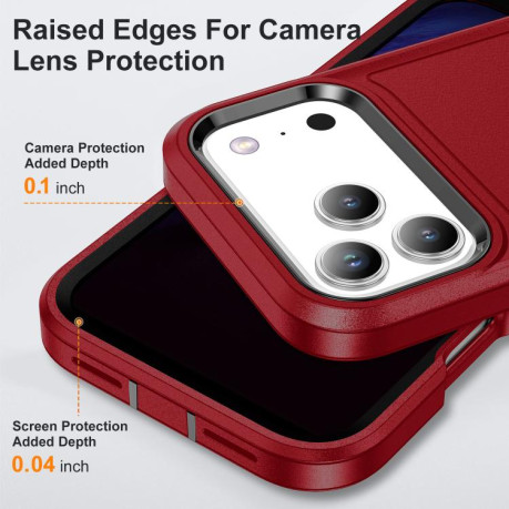 Двосторонний противоударный чехол Life Waterproof Rugged для iPhone 17 Pro Max - красный