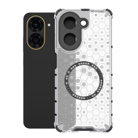 Противоударный чехол Honeycomb Magnetic Ring Shockproof на Redmi A5 4G 171.7mm / Poco C71 - белый