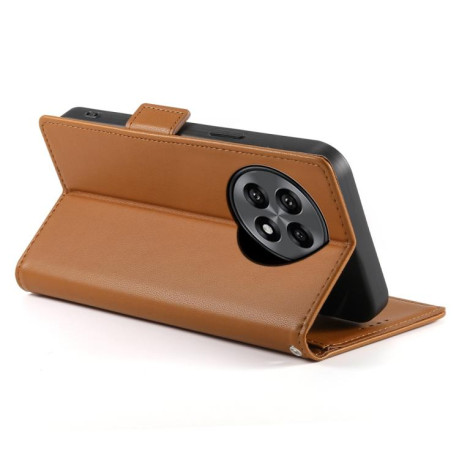 Чехол-книжка Side Buckle Magnetic Frosted Leather для OnePlus 13R/Ace 5/Ace 5 Pro - коричневый