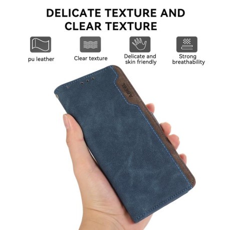 Чохол-книжка ABEEL Color Block Magnetic RFID Leather Xiaomi Redmi Note 14 4G 164.48mm - синій