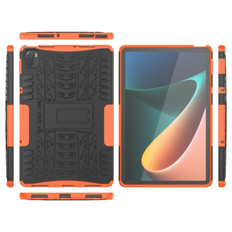 Противоударный чехол Tire Texture для Xiaomi Pad 5 / 5 Pro - оранжевый