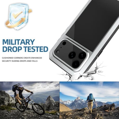 Протиударний чохол RedPepper Triple-proof Metal на iPhone 17 Pro Max - сріблястий