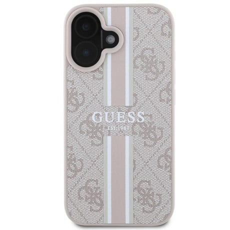 Оригінальний чохол Guess 4G Printed Stripes MagSafe на iPhone 16 - Pink