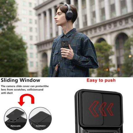 Противоударный чехол Sliding Camshield для Vivo V23 5G / S12 - синий