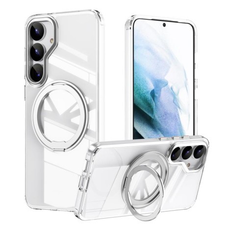 Ударозахисний чохол 360 Rotating MagSafe Magnetic Frosted на  для Samsung Galaxy S25+ 5G - сріблястий