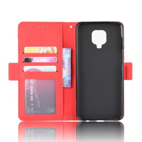 Кожаный чехол-книжка Wallet Style Skin на Xiaomi Redmi Note 9 Pro / Note 9s / Note 9 Pro Max - красный