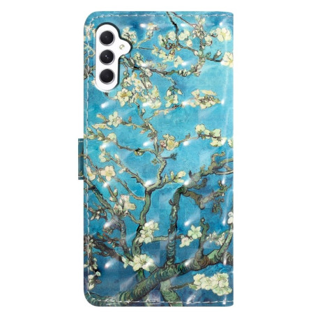 Чехол-книжка 3D Painting для Samsung Galaxy A36 5G - Blue Base Apricot Flower