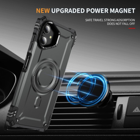 Противоударный чехол MagSafe Lens Holder PC Hybrid TPU для Samsung Galaxy A06 - серый