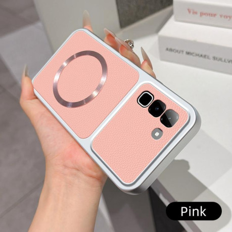 Магнітний чохол Escase Lambskin Series з м'яким покриттям на Infinix Hot 70 4G — рожевий