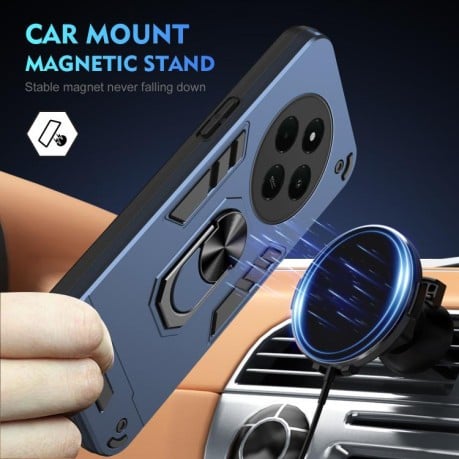 Ударозащитный чехол Shockproof Metal Ring Holder для Xiaomi Redmi  A4 5G - синий