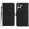 Чехол-книжка Stitching Embossed Leather для Xiaomi Poco X7 Pro - черный