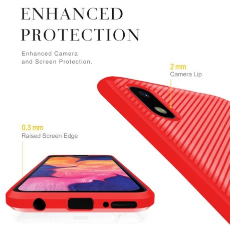 Противоударный чехол Carbon Fiber Texture на Xiaomi Redmi 9A - красный